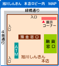 旭川しんきん　みんなの本店ロビー内MAP