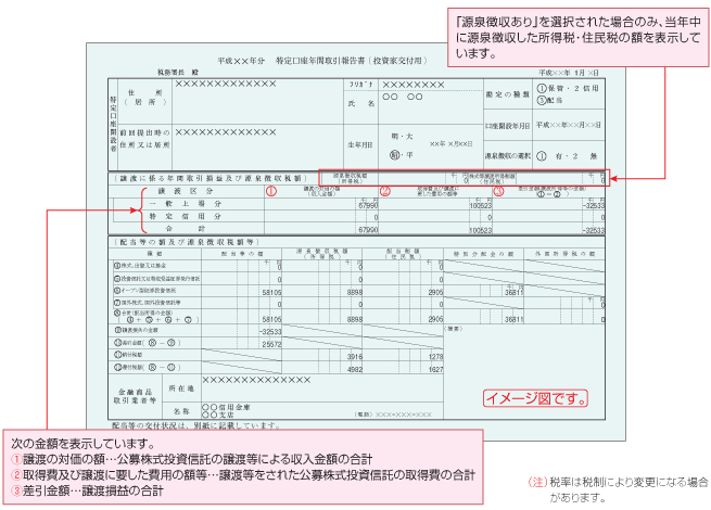 特定口座年間取引報告書