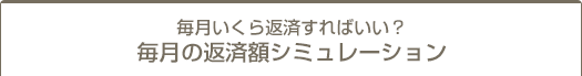 毎月いくら返済すればいい？毎月の返済額シミュレーション