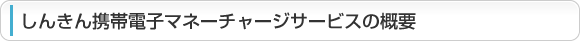 しんきん携帯電子マネーチャージサービスの概要