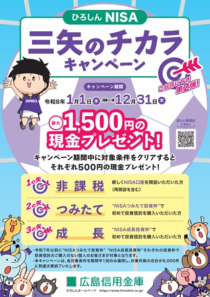 ひろしん ＮＩＳＡ“三矢のチカラ”キャンペーン
