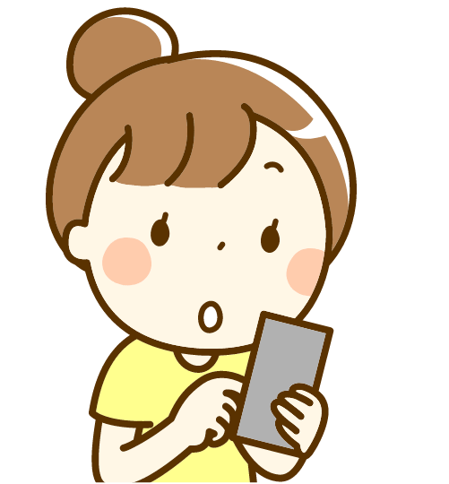 携帯で申し込みをしている女性のイラスト