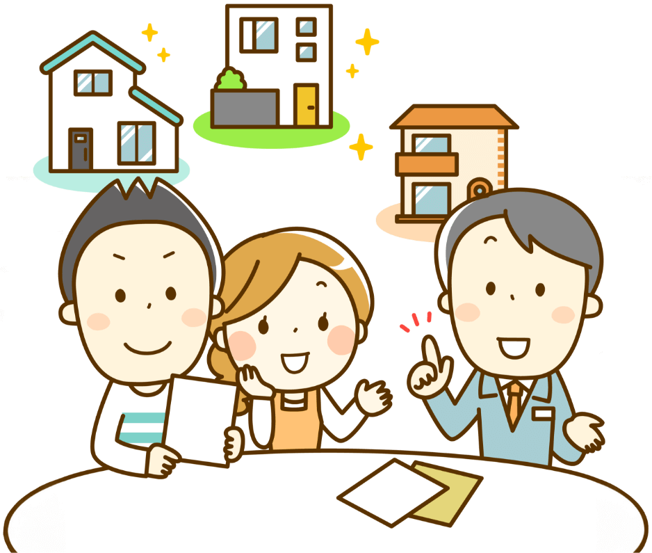 無担保住宅ローンを相談しているイラスト