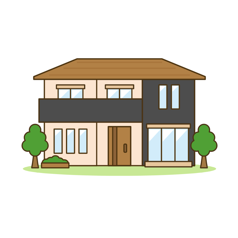 二階建ての住宅のイラスト