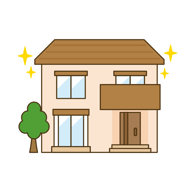 きれいな二階建ての住宅のイラスト