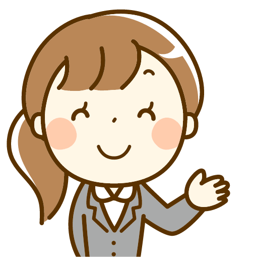 笑顔で案内をしているスタッフのイラスト