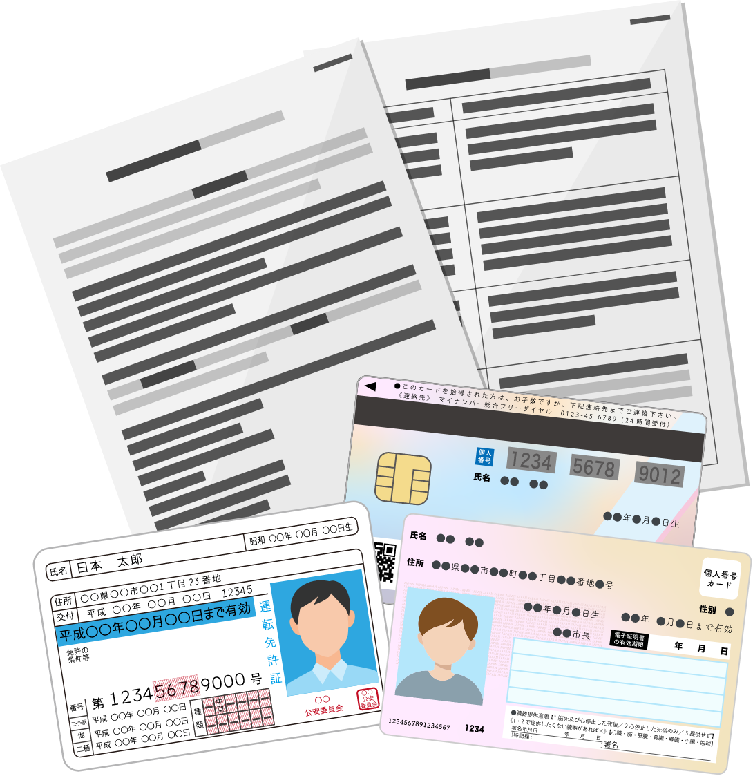 本人確認書類のイラスト