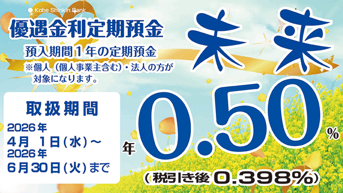 優遇金利定期預金「未来」