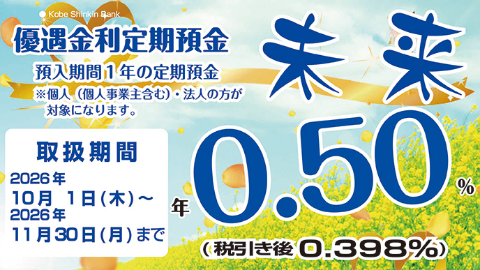優遇金利定期預金「未来」