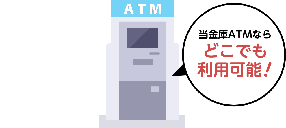 当金庫ATMならどこでも利用可能！