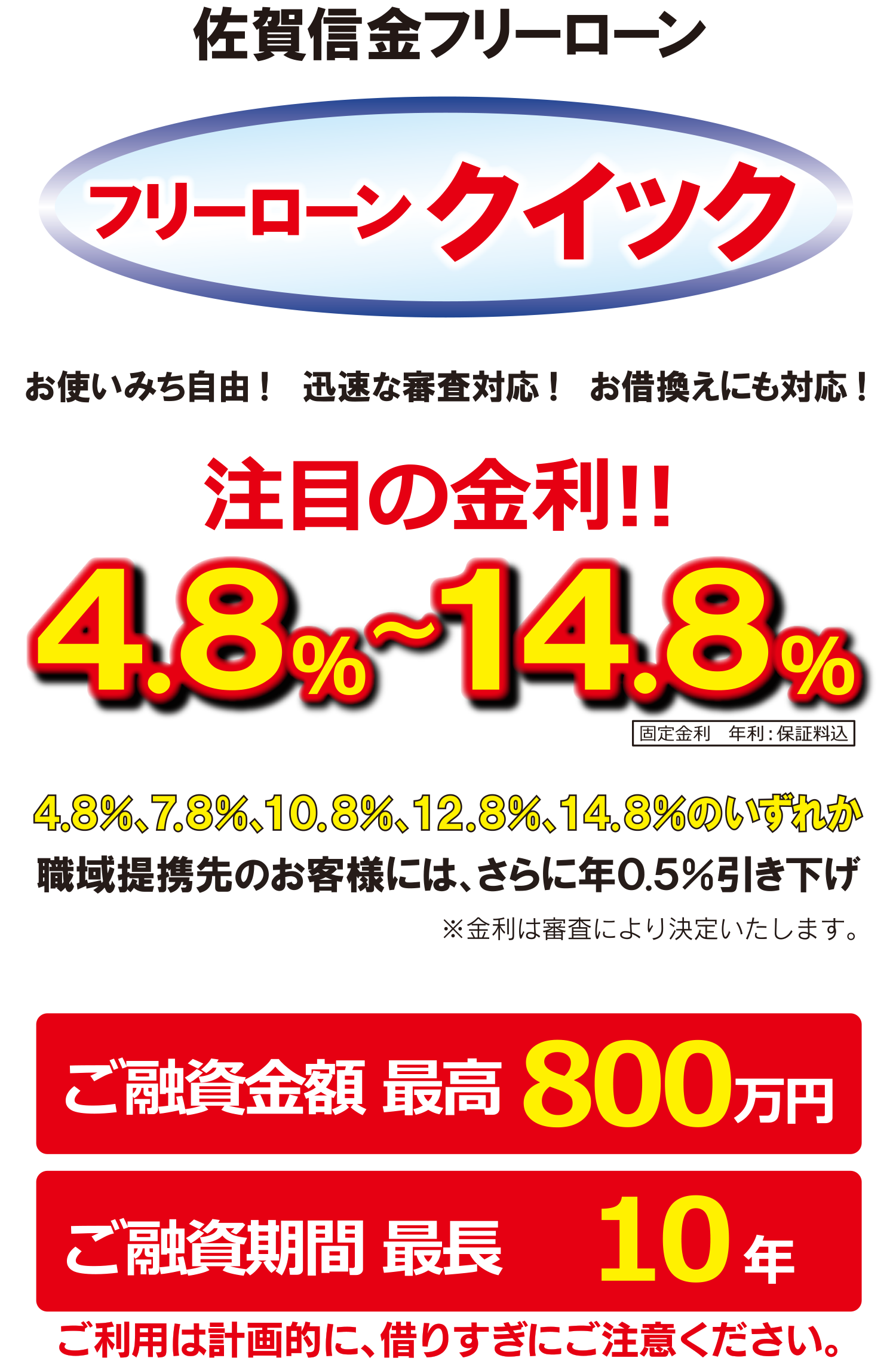 佐賀信用金庫フリーローン「クイック」