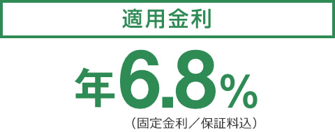適用金利　年6.8％　（固定金利／保証料込）