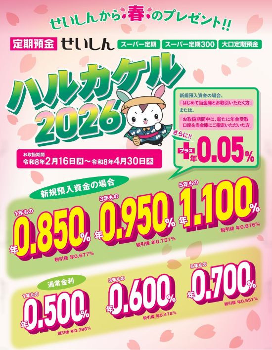 定期預金 せいしん「ハルカケル2026」