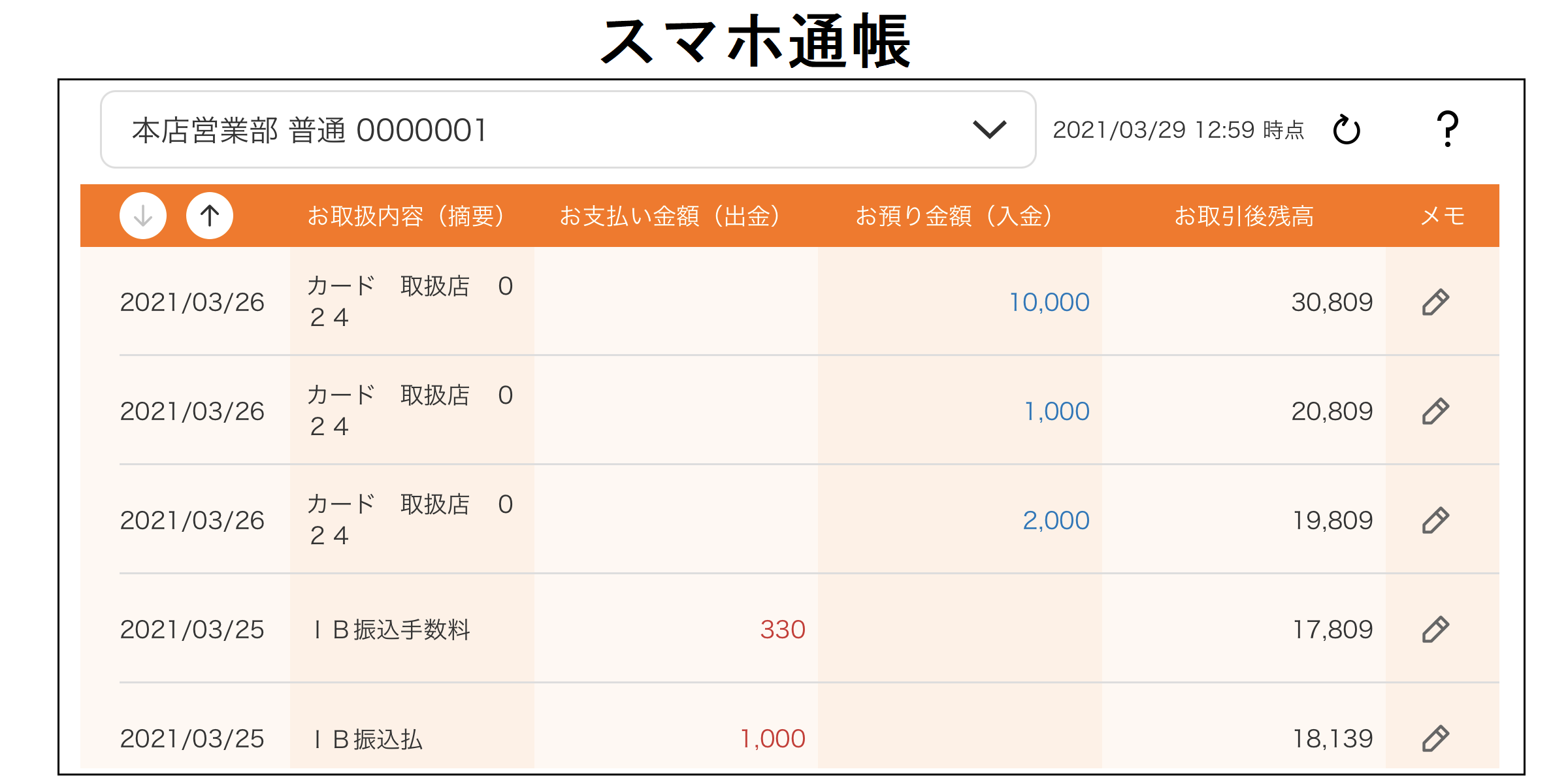 スマホ通帳イメージ