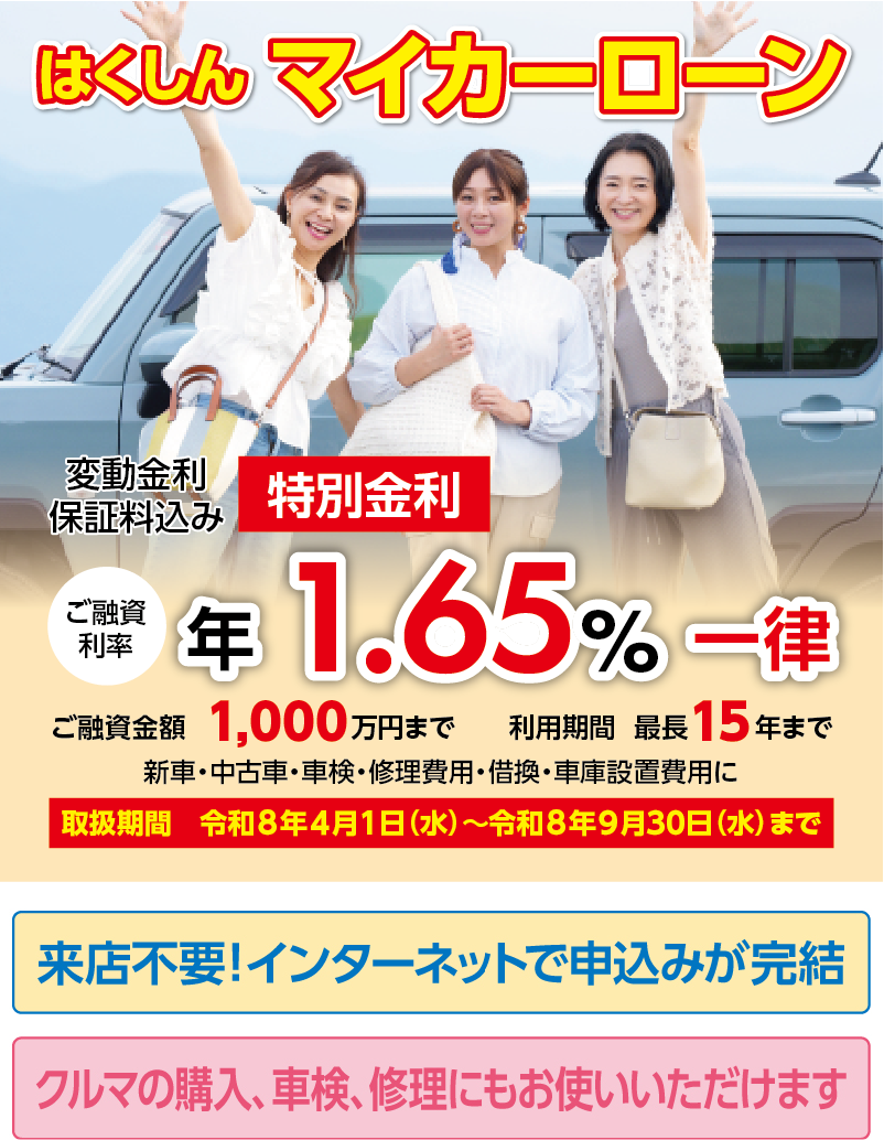 はくしんマイカーローン
