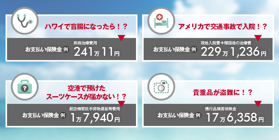 ハワイで盲腸になったら！？アメリカで交通事故で入院！？空港で預けたスーツケースが届かない！？貴重品が盗難に！？