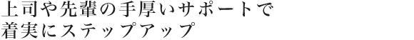 上司や先輩の手厚いサポートで着実にステップアップ