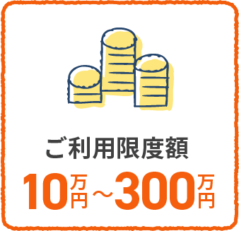 ご利用限度額10万円～300万円