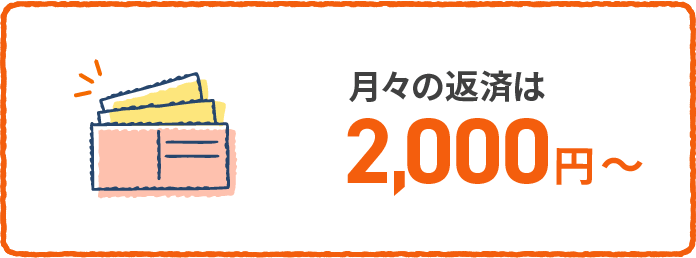 月々の返済は2000円～