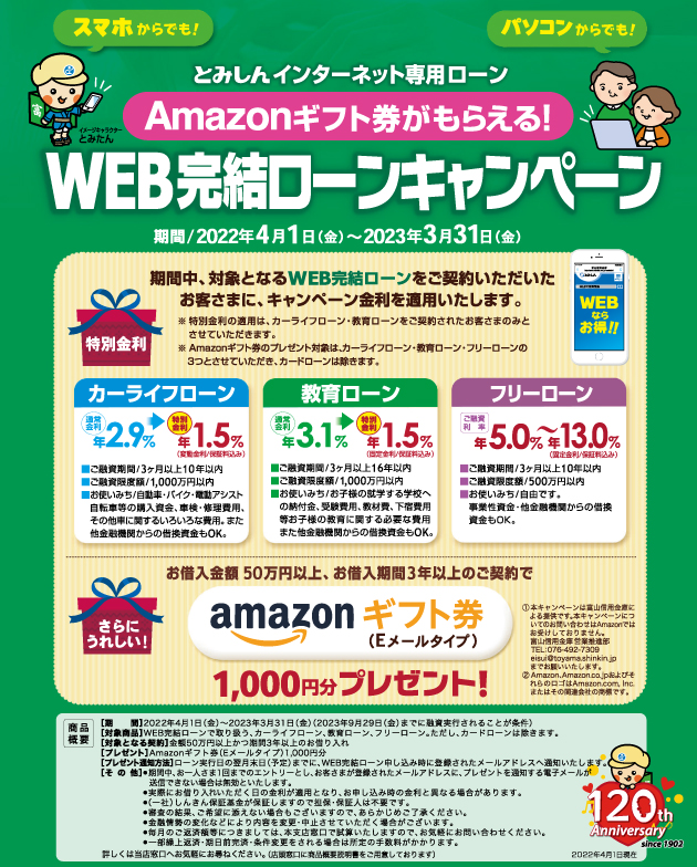 ＷＥＢ完結ローンキャンペーン