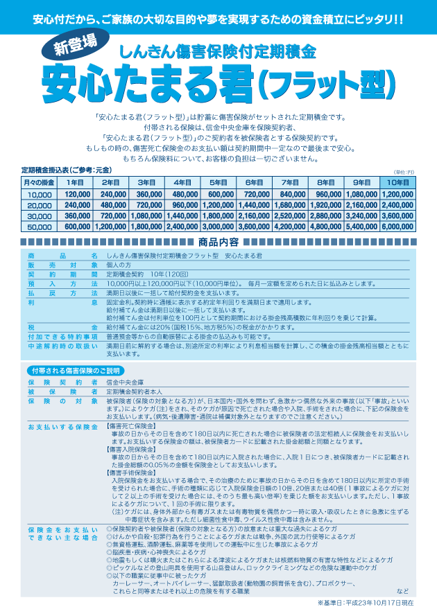 安心たまる君（フラット型）裏面