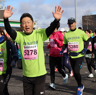 小牧シティマラソン大会にゼッケンを寄贈