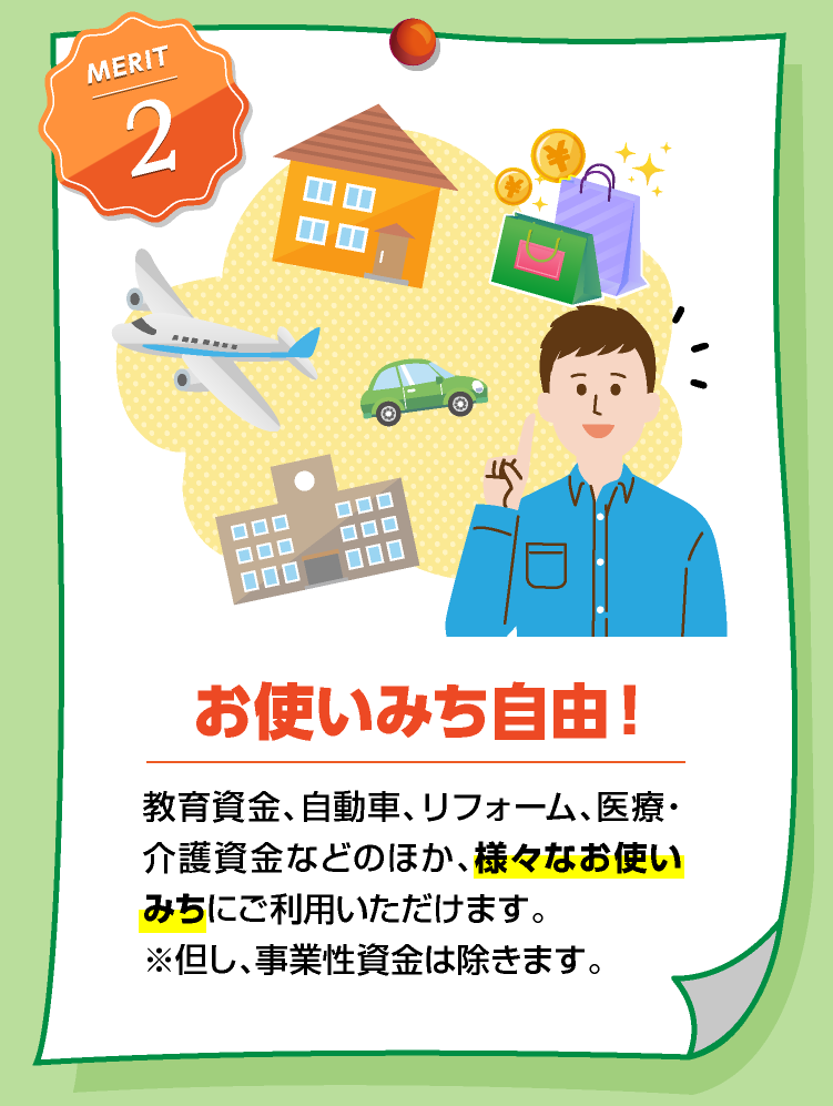お使いみち自由
