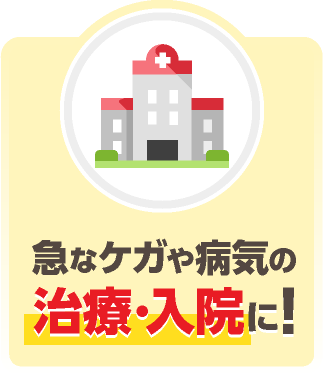 急なケガや病気の治療・入院に
