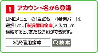 アカウント名から登録